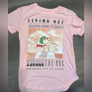 Peanuts Snoopy Tee Shirt Pink